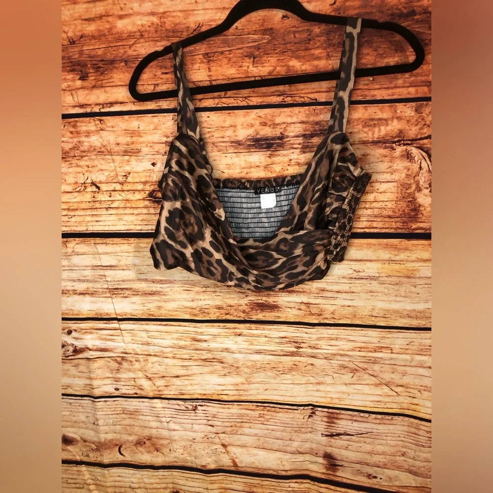 VENUS Brown and Black animal print crop top - Picture 3 of 11